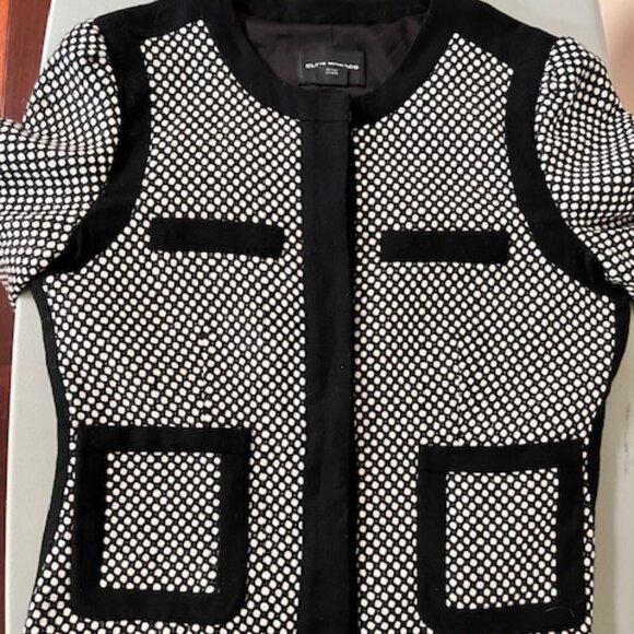 Club Monaco Sz 8 Classic Black and White Long-Sleeved Jacket in Great Condition - Picture 1 of 5